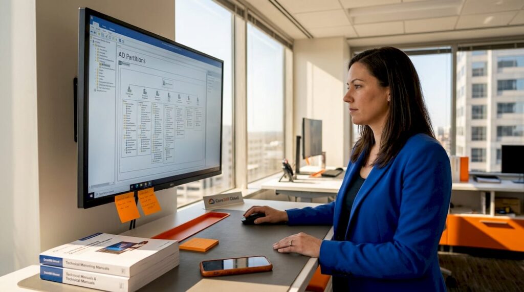 IT admin reviews Active Directory partitions